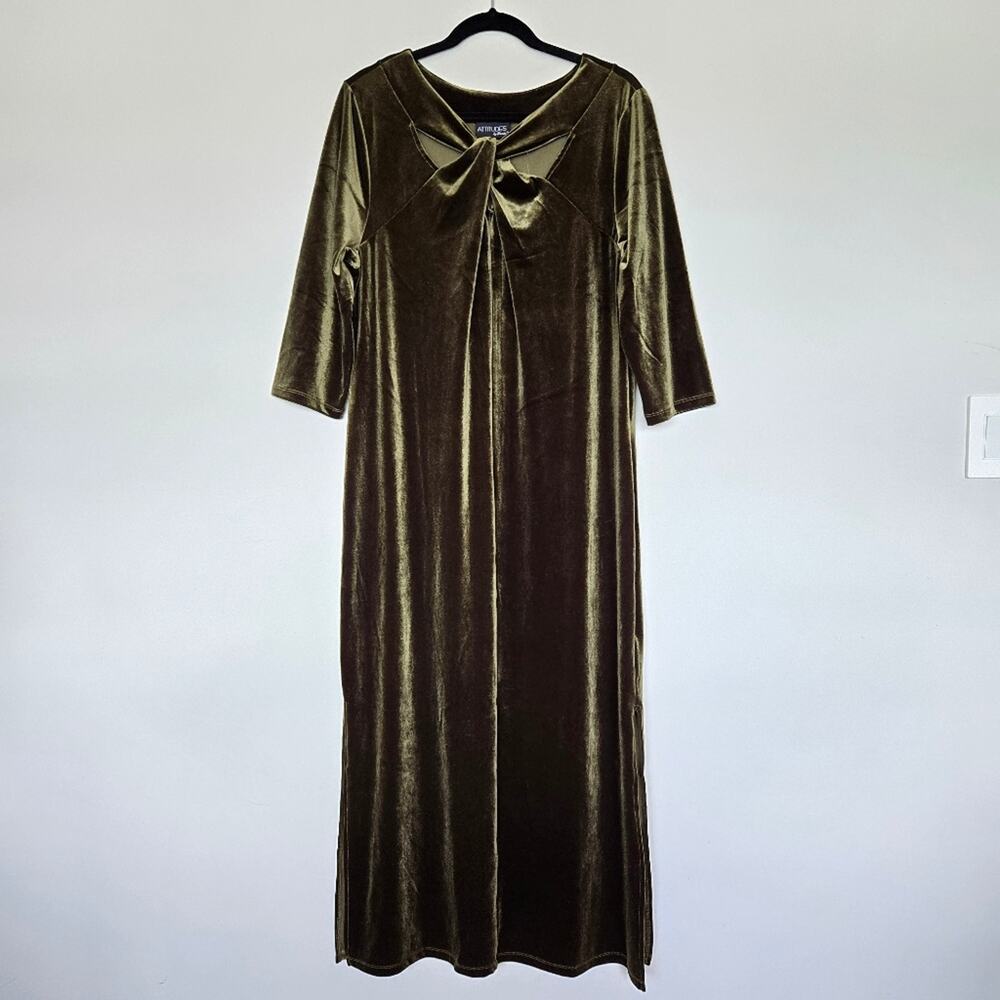 Attitudes by Renee Velvet Midi Dress Womens L Whimsigoth Witchy Holiday Party - Picture 2 of 13